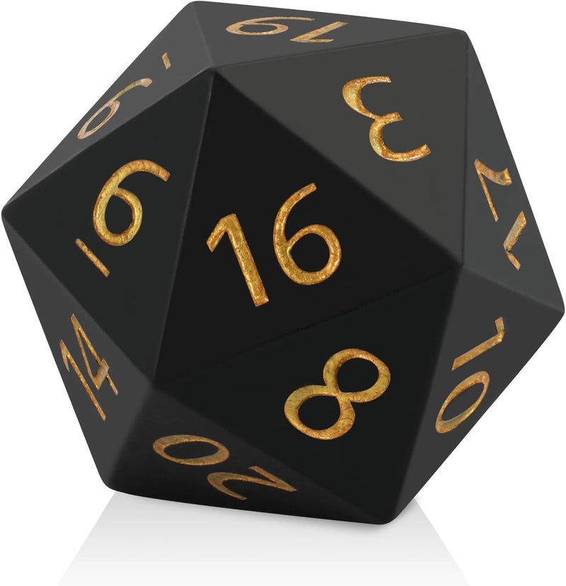 CSITORWWE 55mm Giant D20 Dice,20 Sided Resin Dice with Velvet Pouch, Titan Polyhedral Dice for TTRPG Tabletop Gaming,Dungeon Masters,RPG Adventures(Black) - Image 1